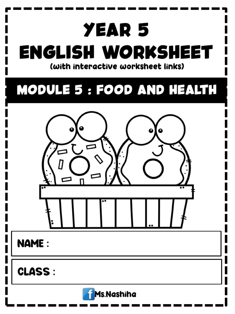 Year 5 English Worksheet: Module 5: Food and Health | PDF | Lunch | Foods