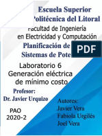 Generación Electrica Al Costo Mínimo