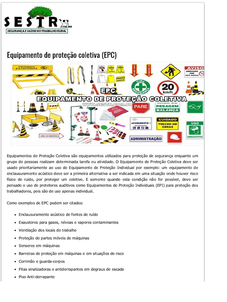 Equipamento de Proteção Coletiva (EPC) .. | PDF