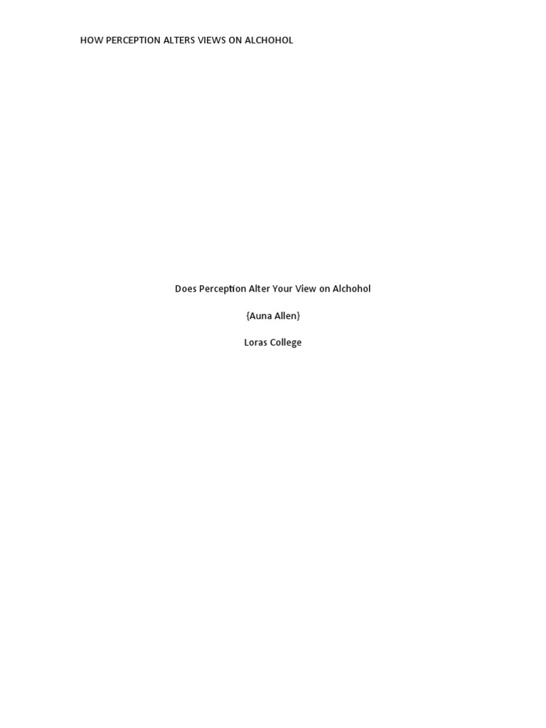 Lab 8 Allen Perception of Alcohol PDF Alcoholism Alcohol Abuse