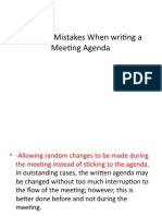 Common Mistakes When Writing A Meeting Agenda