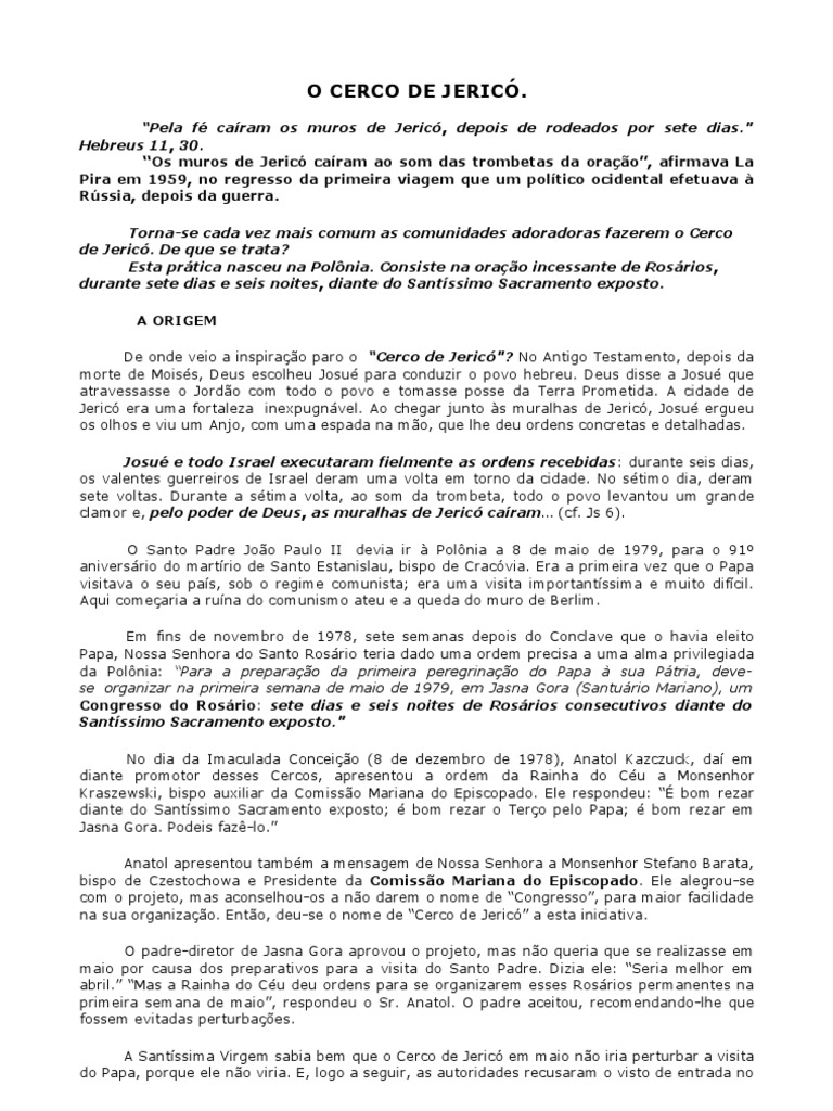 O Cerco De Jericó Pdf Josué Rosário