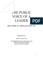 The Public Voice of A Leader: Oratorical Preparation 101