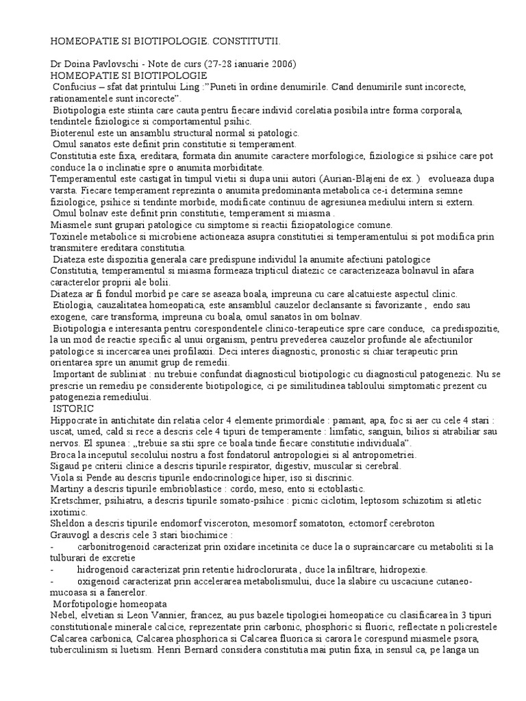 Homeopatie si biotipologie pdf