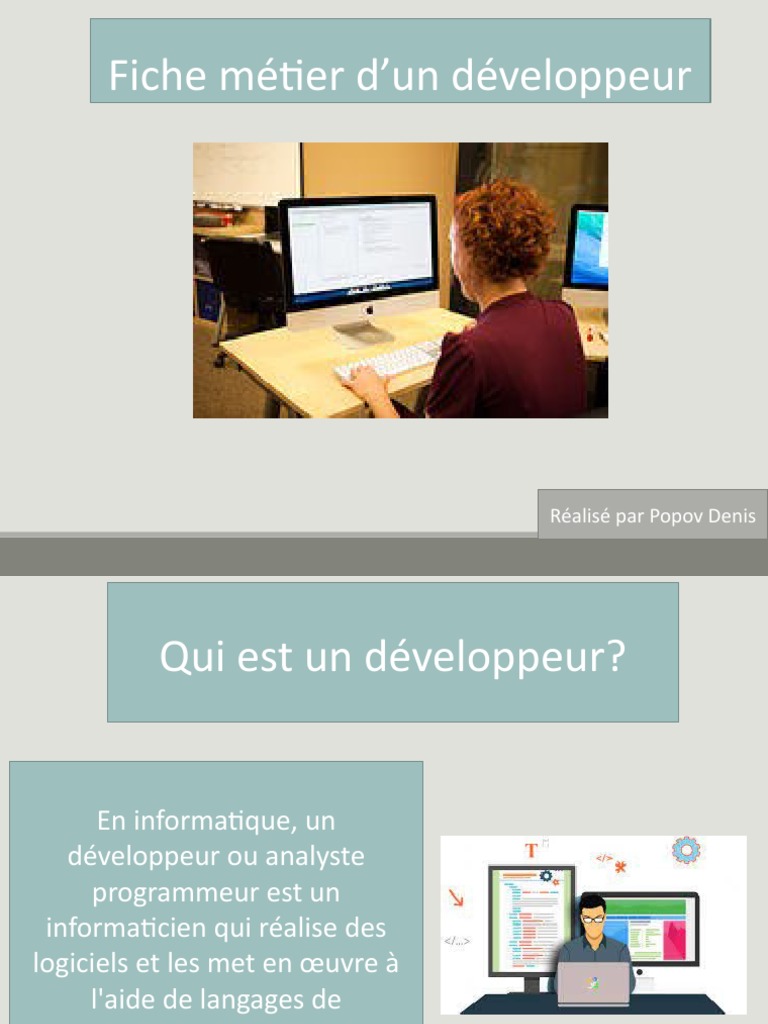 Fiche métier : Développeur informatique | PDF | Programmeur | Informatique