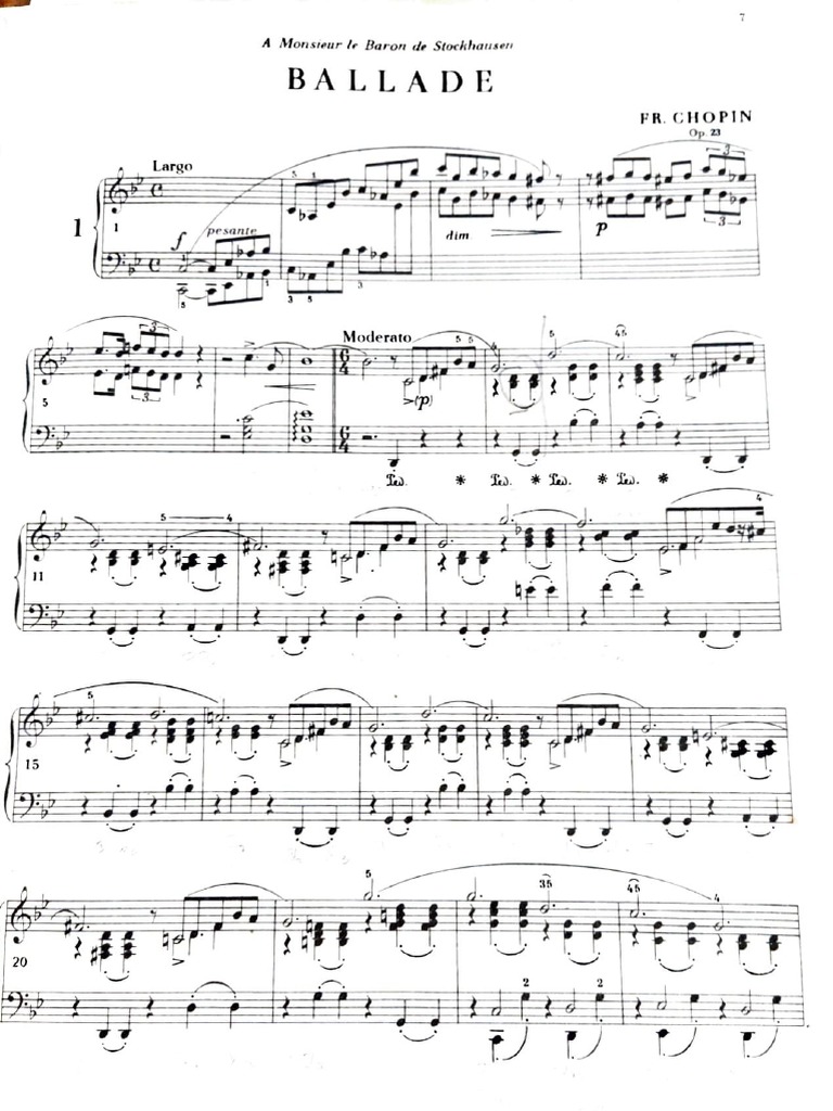 Balada No. 1 de Chopin: Partitura | PDF