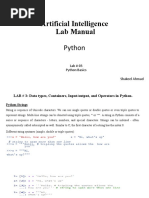 Artificial Intelligence Lab Manual: Python