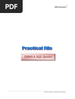 Practical File of SQL Queries Dbms