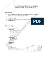 Scriet (Agriculture Depatment), Ccsu Meerut Machine Design (Unit 1, Keys Lecture 2)