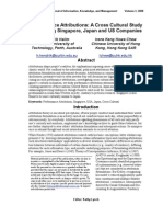 Performance Attributions: A Cross Cultural Study Comparing Singapore, Japan and US Companies