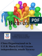 Clima organizacional en la U.E.B. María Eva de Liscano (Yaracuy