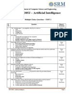 18CSC305J - Artificial Intelligence: Department of Computer Science and Engineering