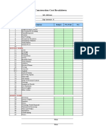 Construction Cost Breakdown