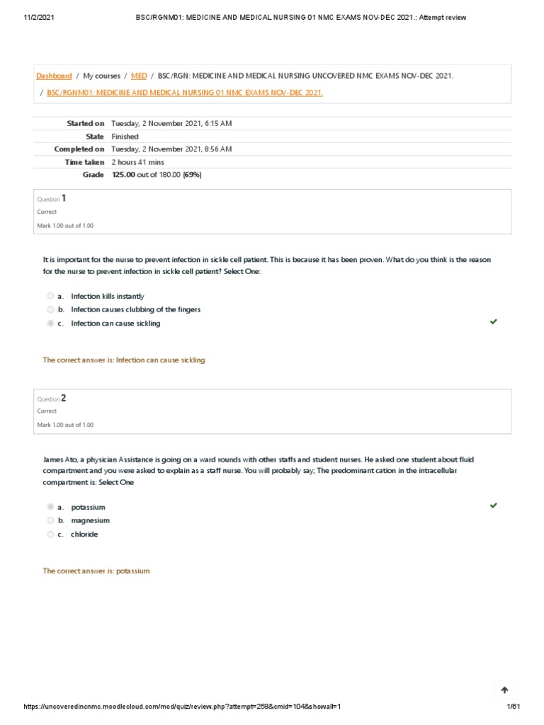 Review of Attempt on Medicine and Medical Nursing Exam Focusing on