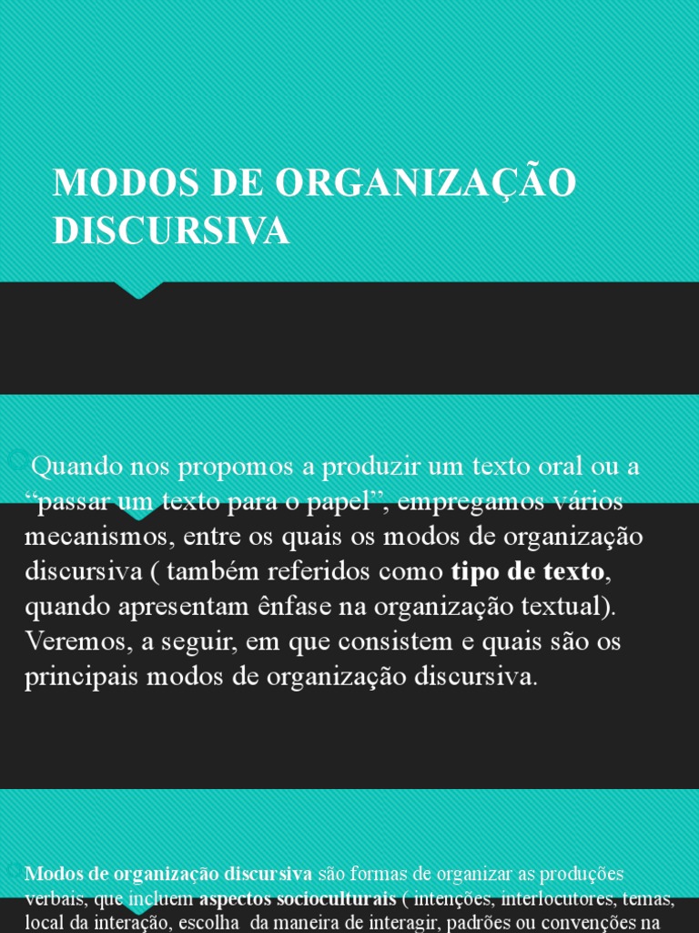 Modos de Organização Discursiva | PDF | Enredo (narrativa) | Tempo