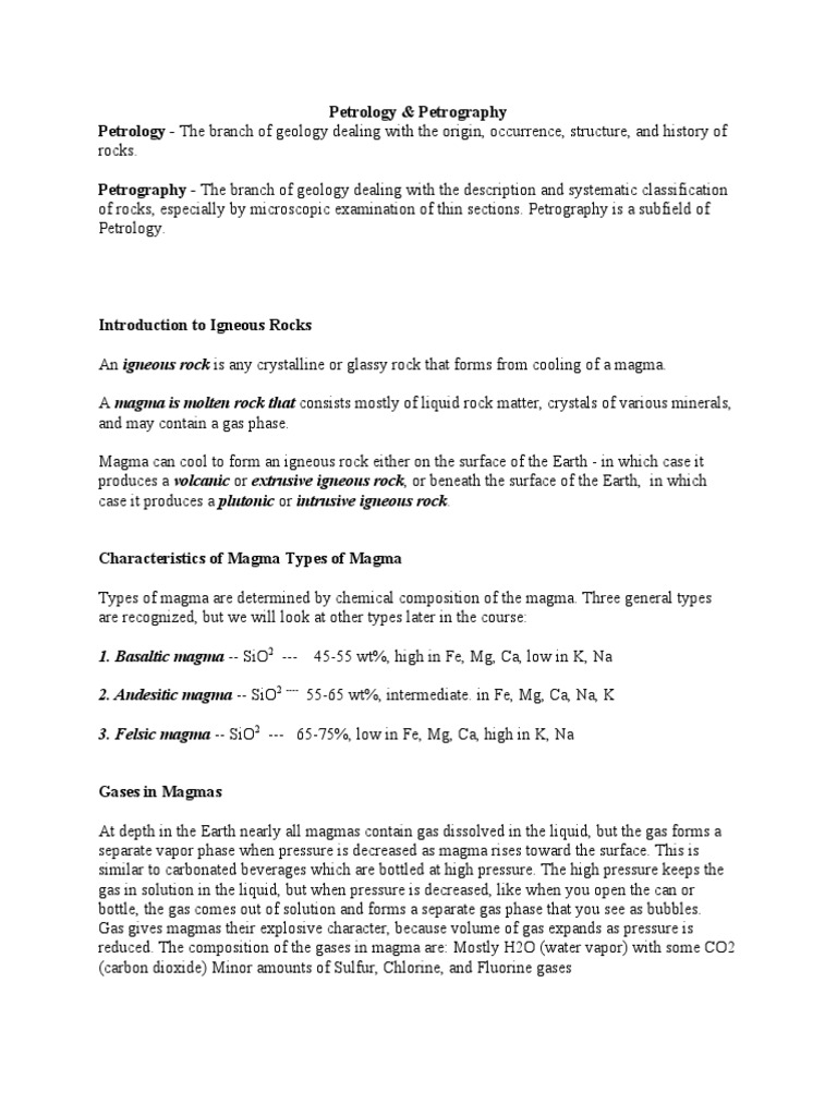 Geology: Igneous Rocks & Volcanoes | PDF | Volcano | Magma