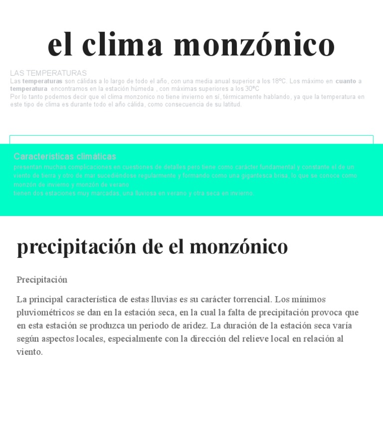 El Clima Monzonico | PDF