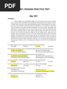 TOEFL Reading Practice Test