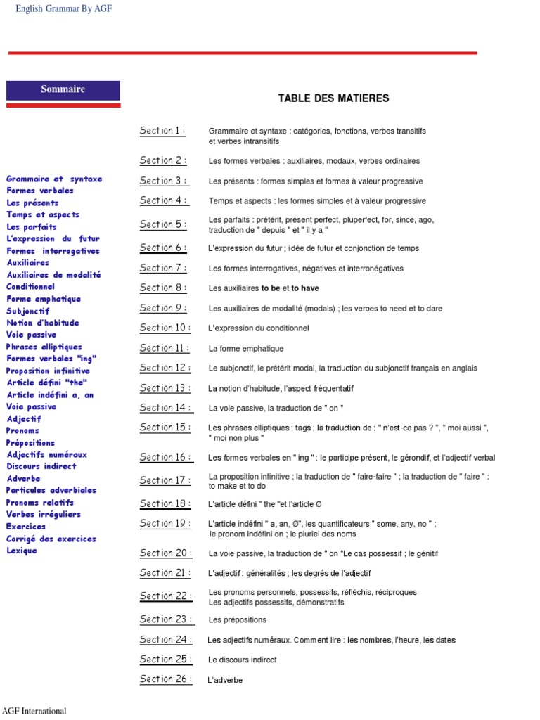 Guide Complet de Grammaire Anglaise | PDF | Verbe | Clause