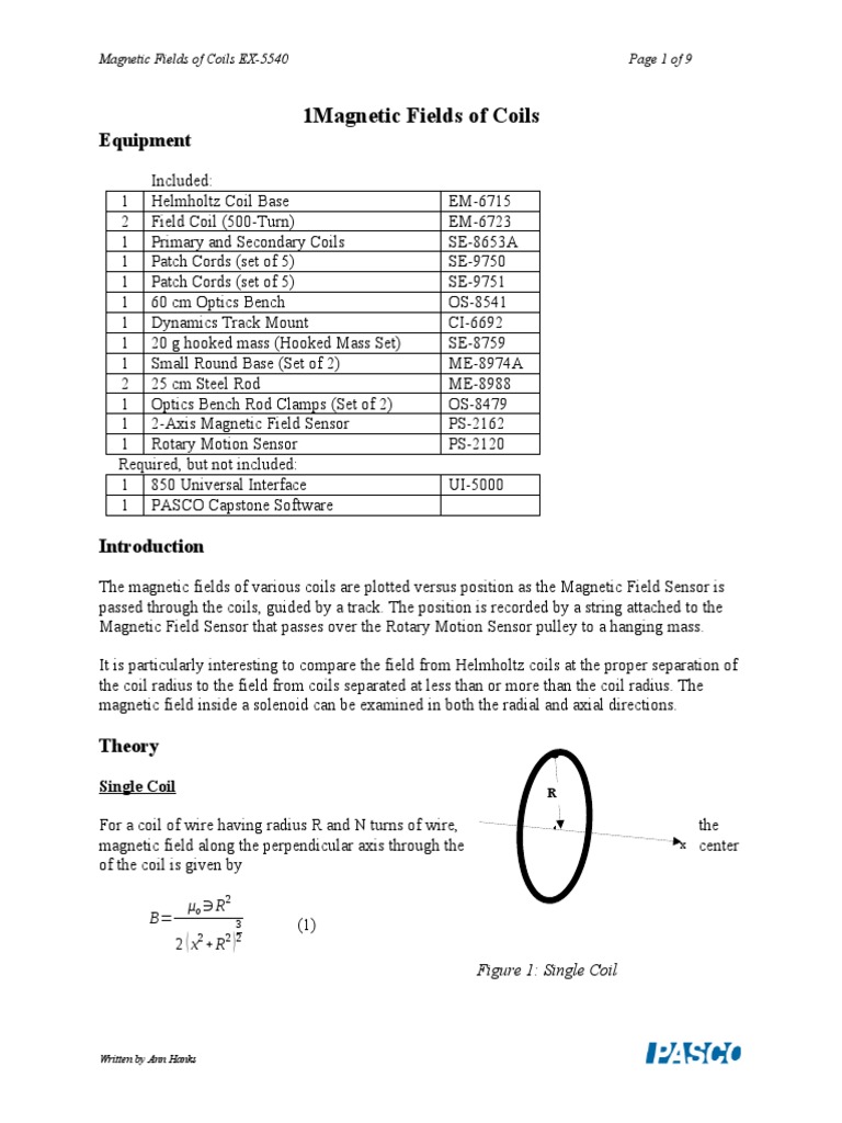 Magnetic Field Analysis of Coils | PDF | Inductor | Magnetometer