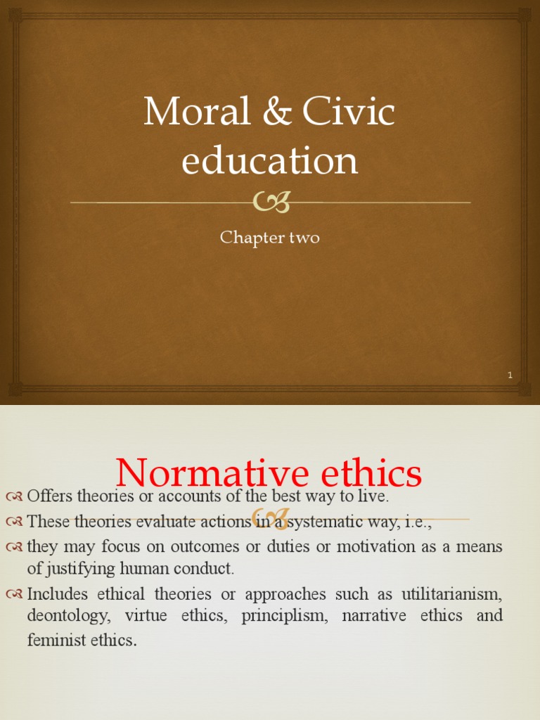 Moral & Civic Education: Chapter Two | PDF | Virtue | Utilitarianism