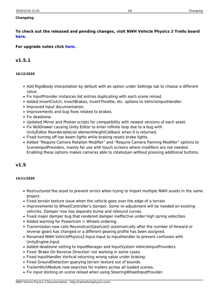 NWH Vehicle Physics 2 Changelog | PDF | Transmission (Mechanics ...