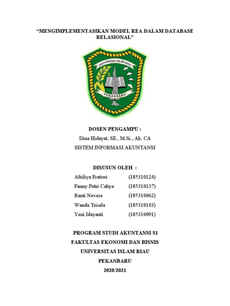 Sia Kelompok 6 Mengimplementasikan Model Rea Dalam Database