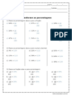 Atividade de Matematica Transforme as Porcentagens 4 Ou 5 Ano Respostas