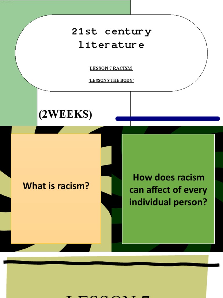 21st Century Literature: Lesson 7 Racism | PDF | Discrimination & Race ...
