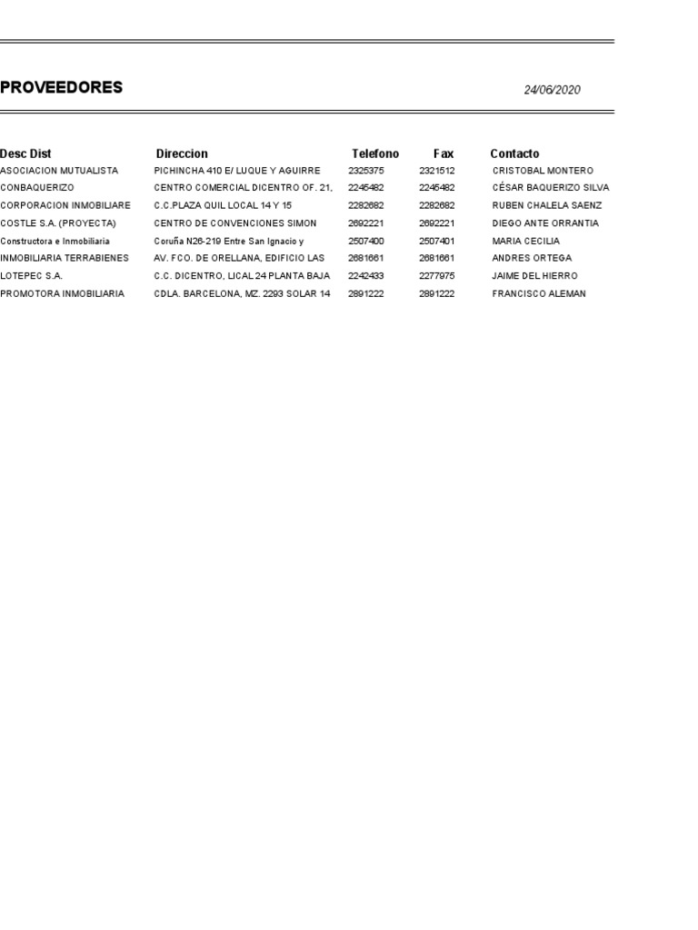 Creacion De Provedores Pdf
