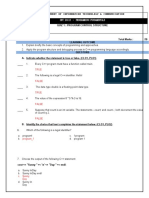 Department of Information Technology & Communication: DFC 20113 - Programming Fundamentals