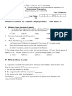 Geotechnical Engineering Time: 15 Minutes Name: - Hall Ticket No. Answer All Questions. All Questions Carry Equal Marks. Total Marks: 10. A