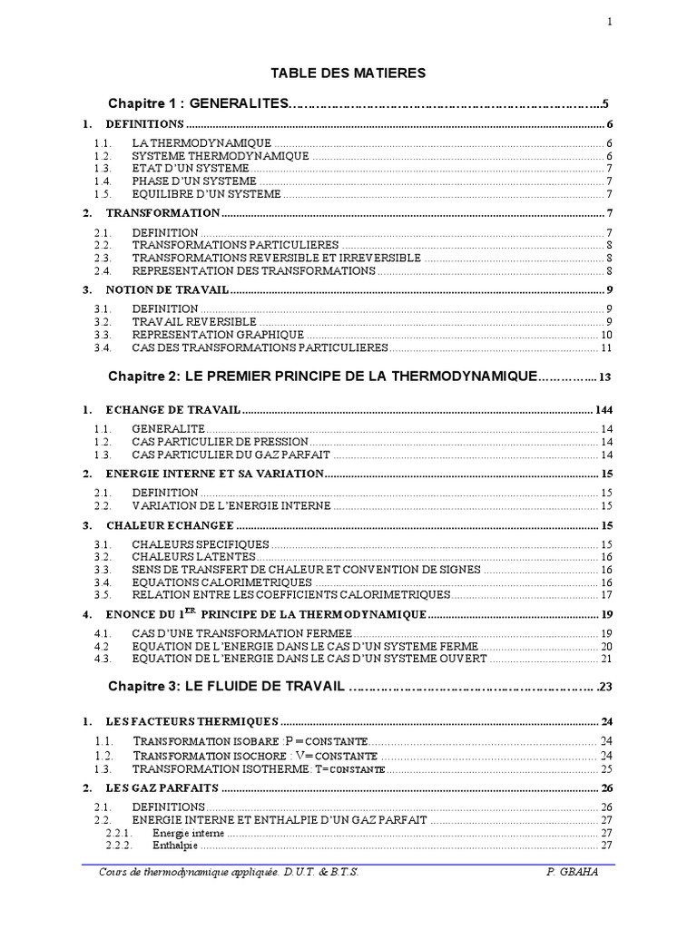 Cours Thermo - TS STGI1 | PDF | Chaleur | Équilibre thermodynamique
