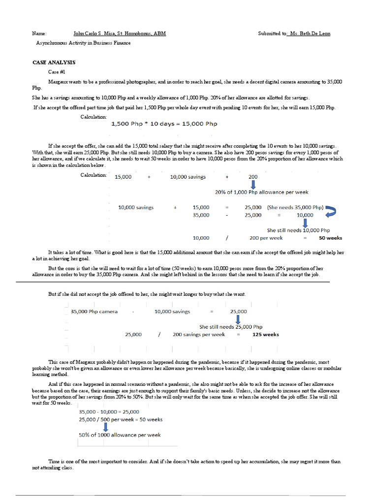 Margaux's Photography Career Plan | PDF | Economies