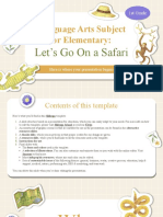 Language Arts Subject For Elementary - 1st Grade - Let's Go On A Safari by Slidesgo