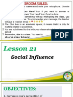 Virtual Classroom Rules for Social Influence