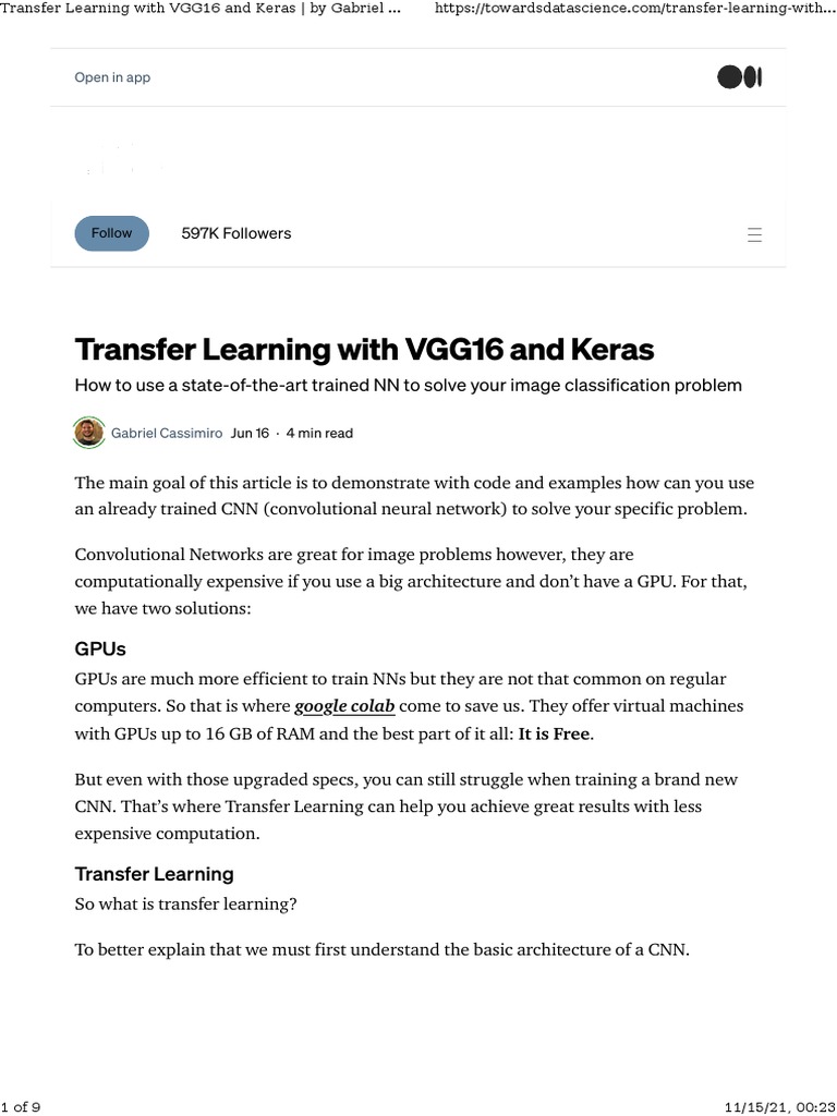 Transfer Learning with VGG16 in Keras | PDF | Graphics Processing Unit ...