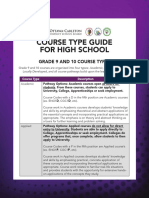 Course Type Guide For High School: Grade 9 and 10 Course Types