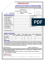 Kamyab Institute of Medical Sciences (Kims) : Admission Form