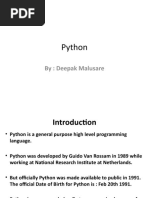 Python: By: Deepak Malusare