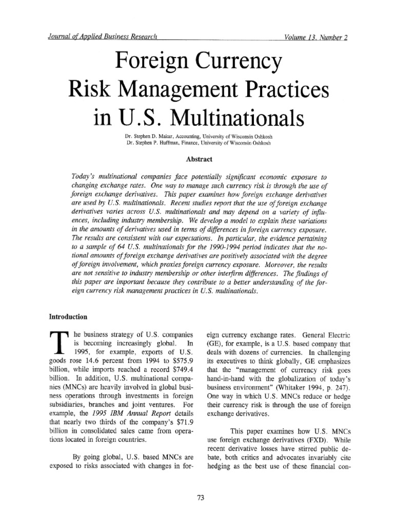 Foreign Currency Risk Management Pdf – SQVP