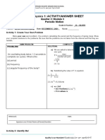 General Physics 1: ACTIVITY/ANSWER SHEET: Quarter 2: Module 3 Periodic Motion