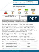 Much, Many, A Few, A Little - Interactive Worksheet