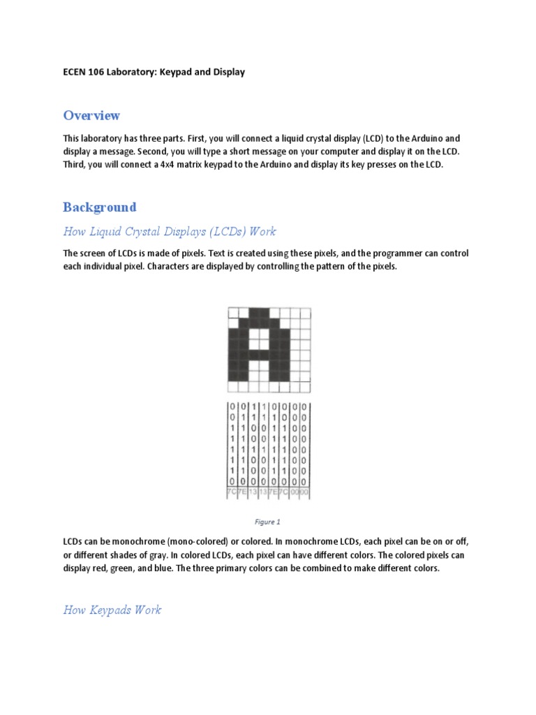 Keypad and Display Laboratory Instructions | PDF | Liquid Crystal ...