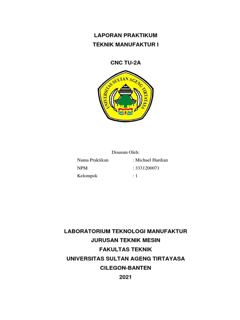 LAPRAK CNC TU 2A - Michael Hardian | PDF | Komputer | Teknologi & Rekayasa