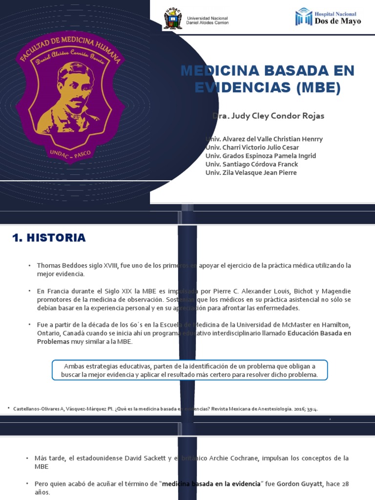 Historia y Principios de MBE | PDF | Evidencia basada en medicina ...
