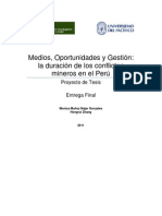 Medios, Oportunidades y Gestion: La Duracion de Los Conflictos Mineros en El Peru