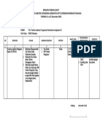 Rencana Tindak Lanjut Pelatihan Tim Penilai Jabatan Fungsional Kesehatan Upt Latkesmas Murnajati Malang TANGGAL 6 S.D 11 Desember 2021