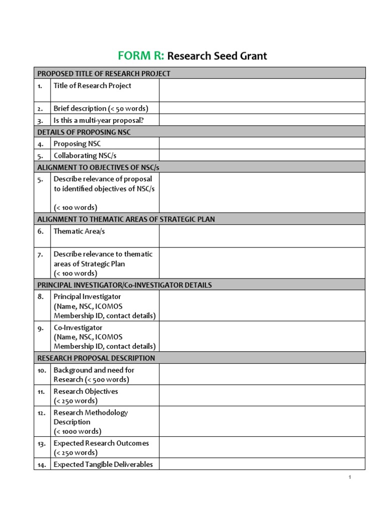 1631608344form R - Research Seed Grant | PDF