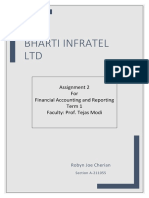 Bharti Infratel LTD: Assignment 2 For Financial Accounting and Reporting Term 1 Faculty: Prof. Tejas Modi